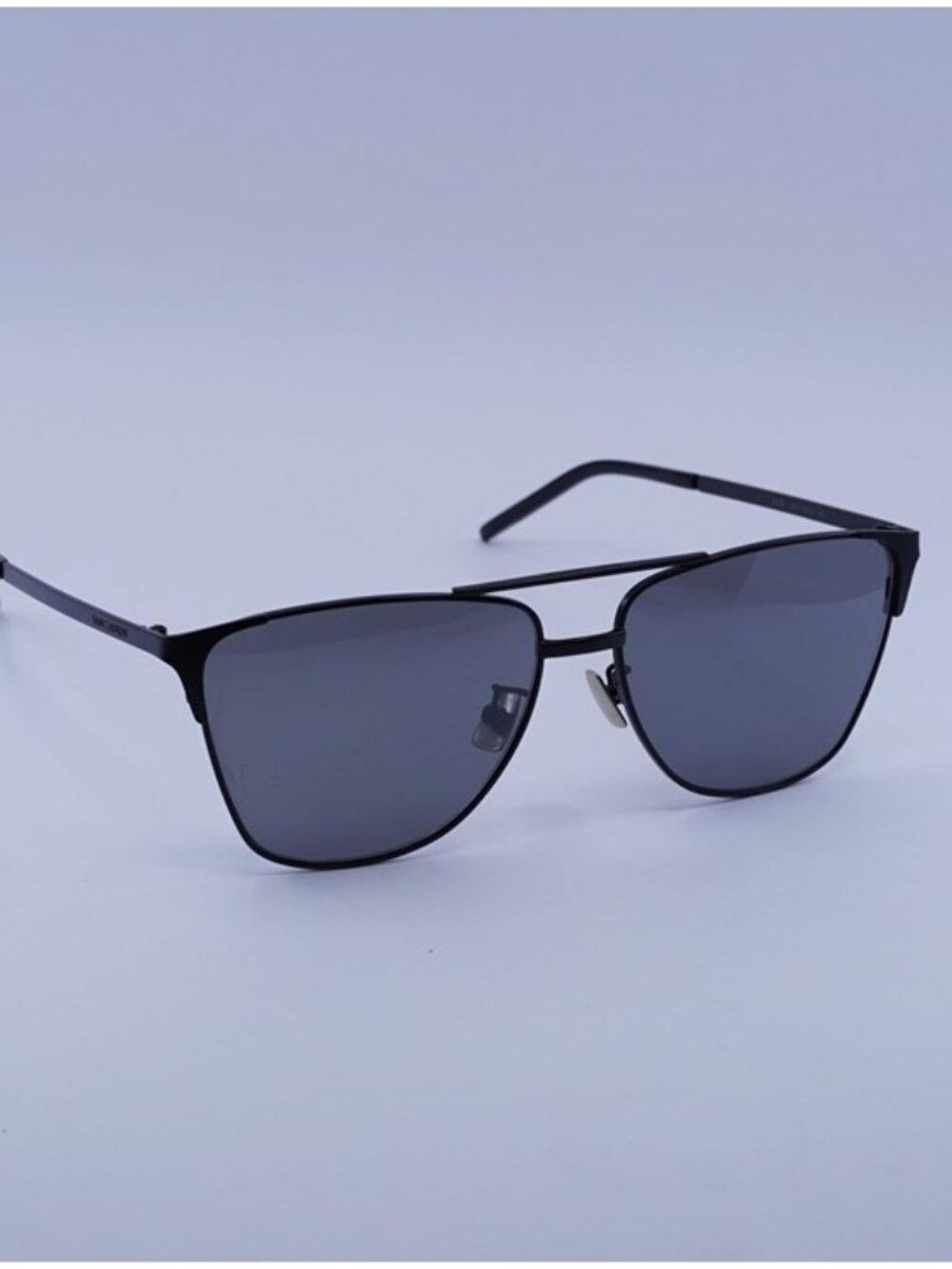 Saint Laurent SL280 002 Sunglasses Black Square Frame, Silver Lenses